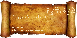 Ágh Árpád névjegykártya