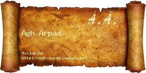 Ágh Árpád névjegykártya