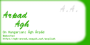 arpad agh business card