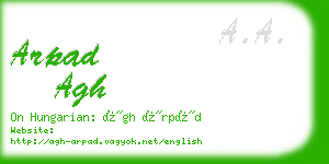 arpad agh business card